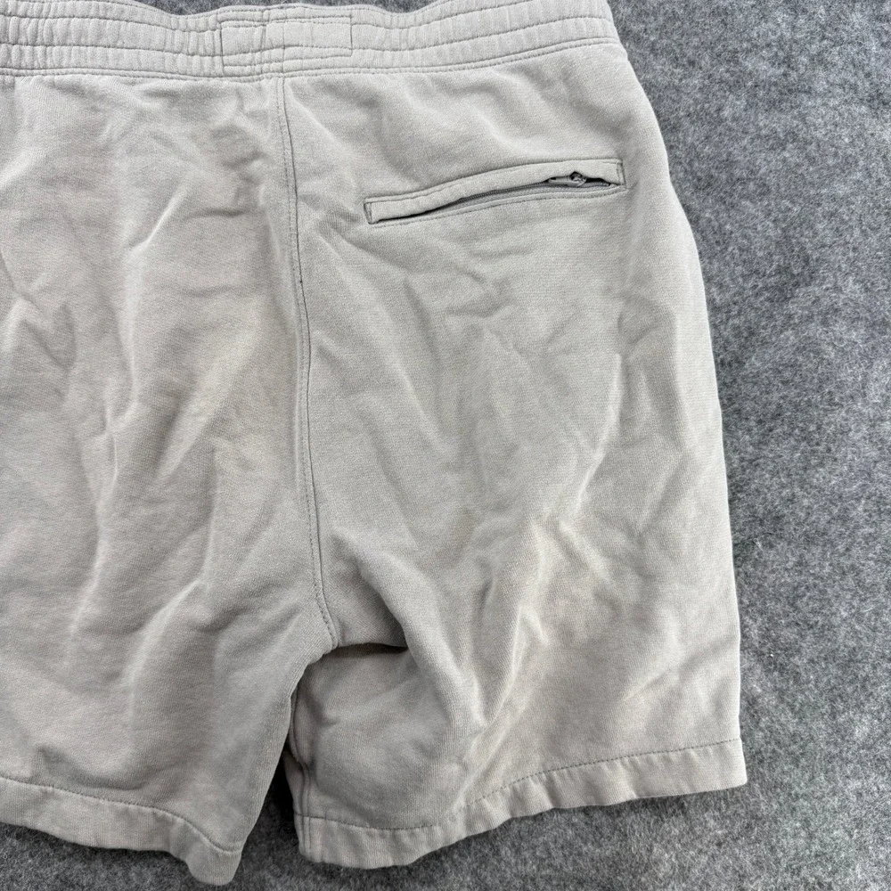 Abercrombie & Fitch Sweat Shorts Mens S Tan Embossed Logo Fleece Drawstring - Picture 9 of 16